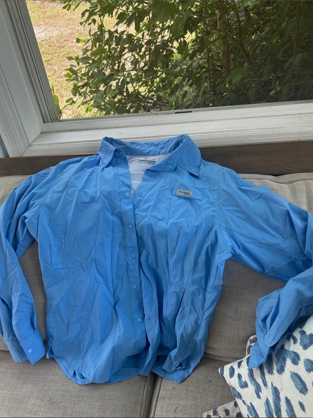 Columbia Blue Outdoor Button-Up Shirt
